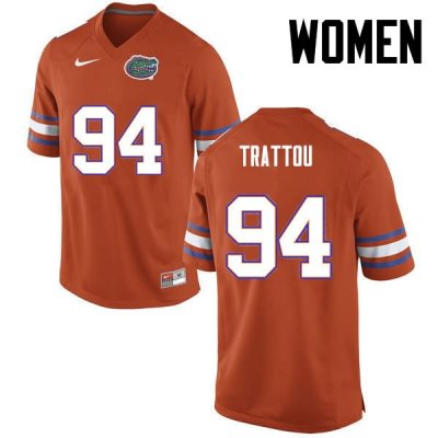 Women's Florida Gators #94 Justin Trattou NCAA Nike Orange Authentic Stitched College Football Jersey XCQ8462VH